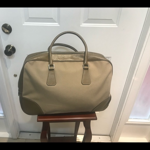 SOLD👜HOST PICK🎒NWOT PRADA KHAKI CANVAS TOTE - Picture 3 of 9